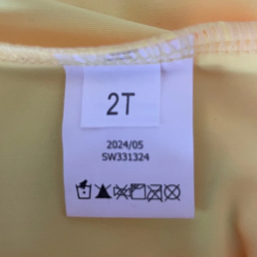 Stamico Kids Yellow Rash Guard Short Sleeve Swim‎ Shirt Sun Protection 2T NEW